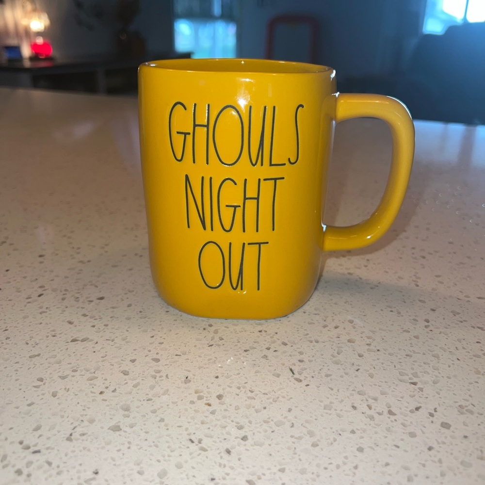 Rae Dunn Yellow 'Ghouls Night Out' Mug
